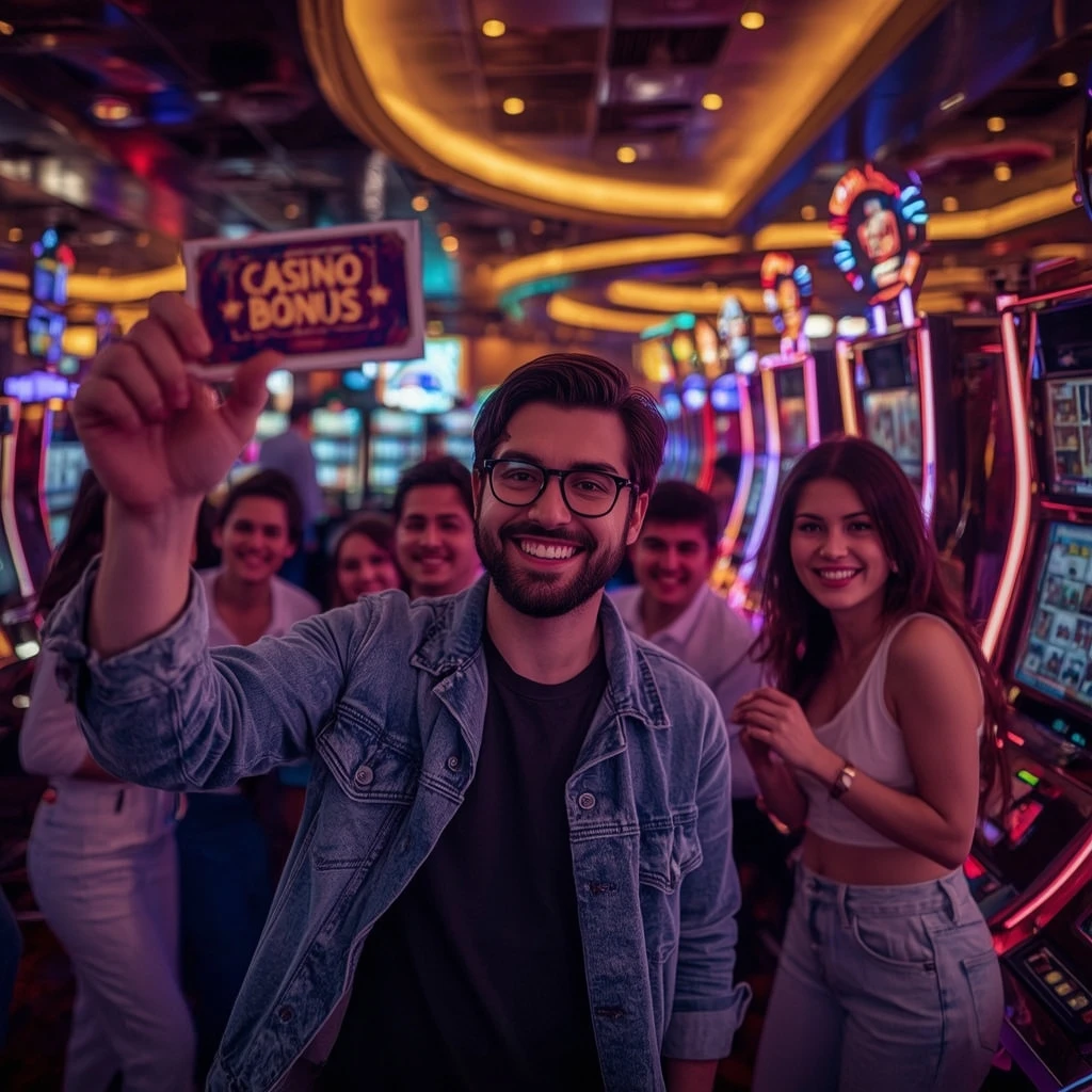 une personne avec un bonus du casino Jonny Jackpot Casino