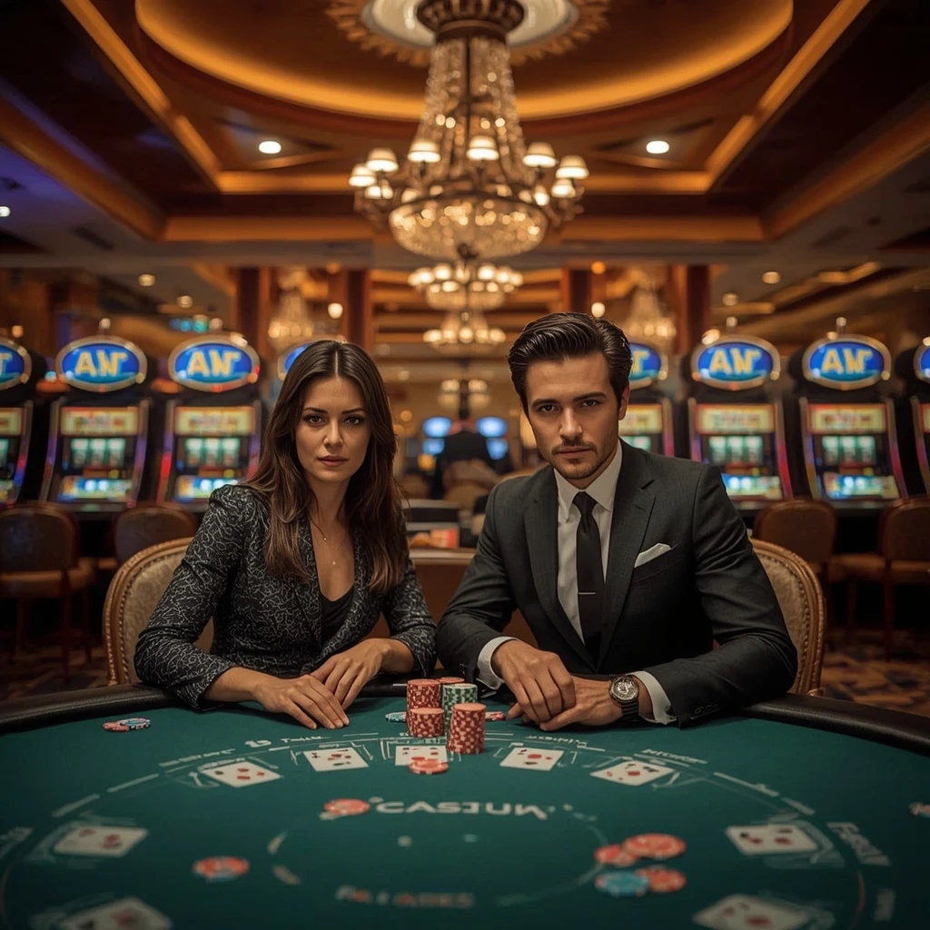 Deux joueurs de poker dans un Jonny Jackpot Casino